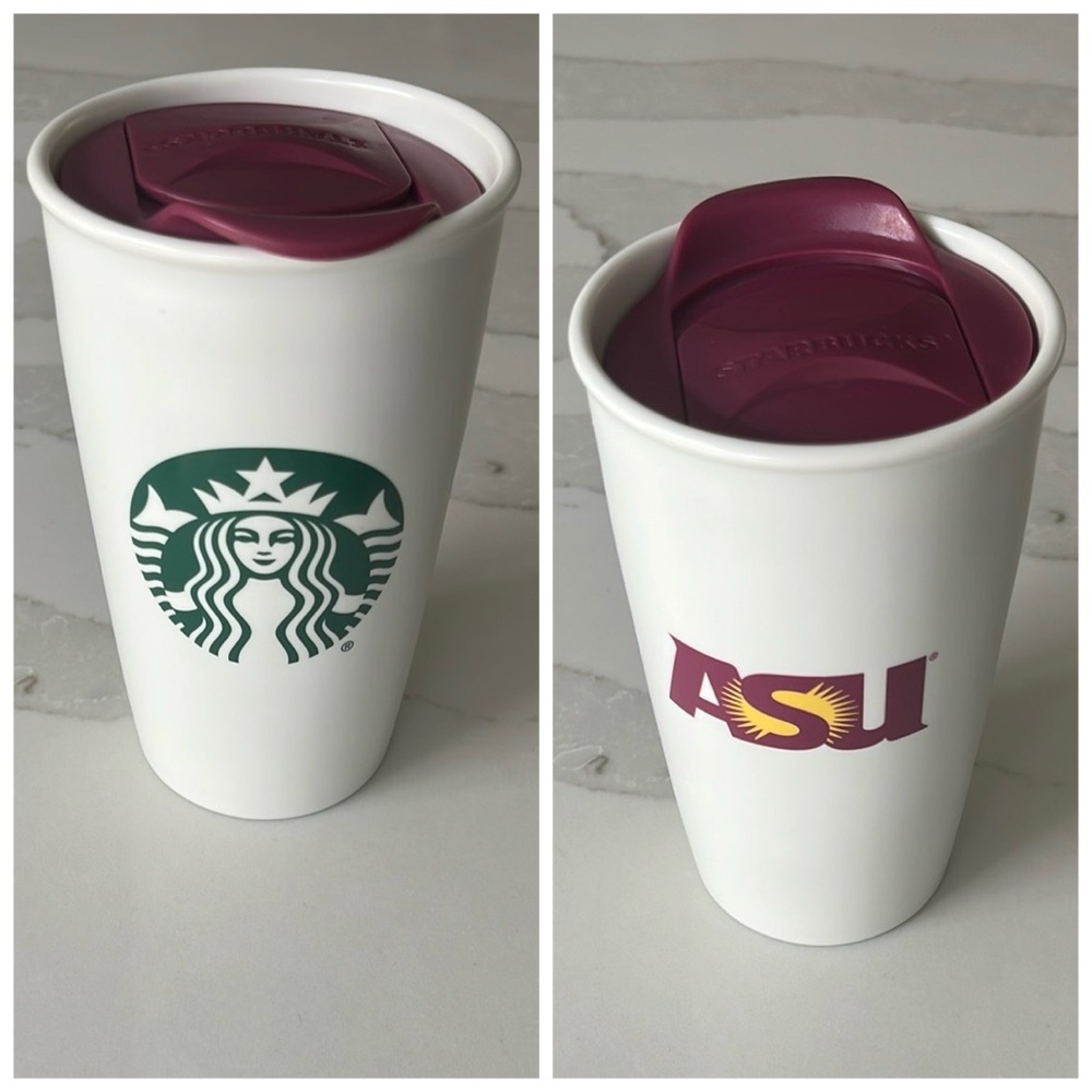 Starbucks White and Purple Tumbler
